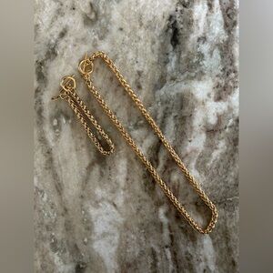 Jones New York Wheat 18" Gold Chain Necklace and Bracelet Set